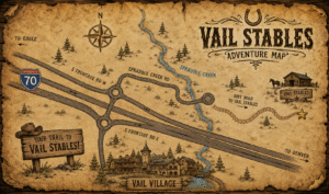western style map from Vail Village to Vail Stables
